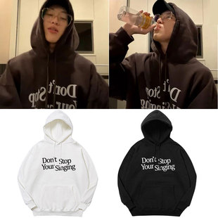 GOT7 BAMBAM ins超火同款字母印花卫衣服秋冬加绒薄连帽衫外套