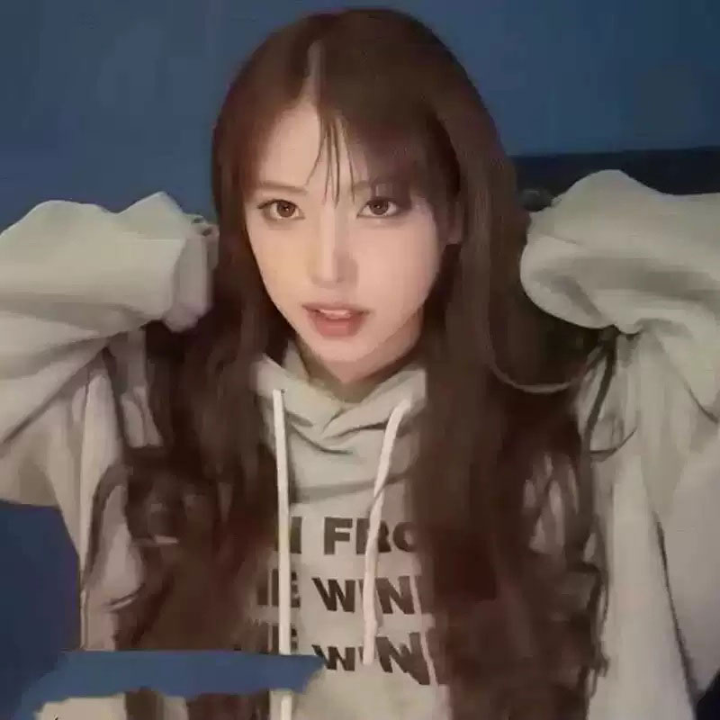 NMIXX金智羽穿搭同款卫衣薄款加绒印花套头连帽衫男女外穿春秋冬