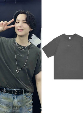防弹少年团闵玧其SUGA AgustD D-DAY演唱会周边同款衣服短袖t体恤