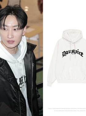 superjunior李赫宰银赫同款卫衣服印花套头连帽衫薄款加绒春秋冬
