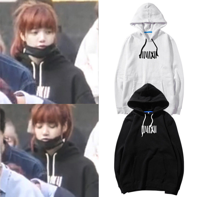 BP粉墨LISA舞台同款卫衣套头加绒薄连帽衫男女打歌服