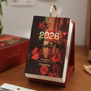 2026年新款 情诗一束日历365每日一页治愈文案ins办公桌面摆件台历