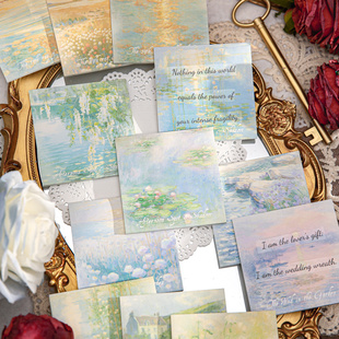 光的梦境便利贴N次贴复古油画风ins手帐记事备忘留言有粘性便签纸