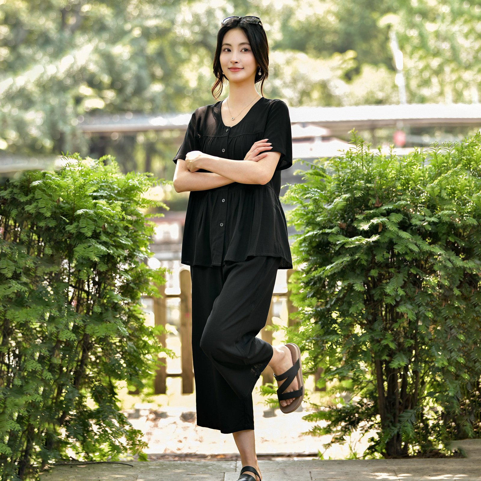 2026夏季新款棉绸套装宽松大码女人造棉家居外穿时尚休闲两件套图片