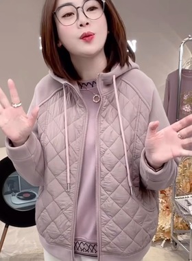 【暖呼呼棉衣】设计款轻奢显瘦连帽保暖防风奥粒绒厚外套A7394#56