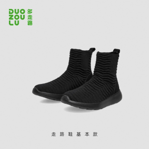 DUOZOULU多走路波浪套袜鞋子2024春秋冬加厚保暖防寒防风防滑高帮