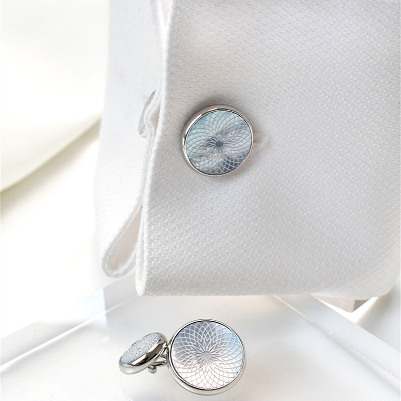 雕刻工艺袖扣maguolo天然贝母