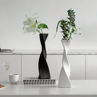 白色现代简约北欧风格家居装饰品摆件陶瓷艺术花瓶客厅干插花花器