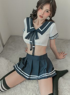 情调内衣骚学生校园诱惑性感水手服可爱学妹短裙床上套装日系清纯