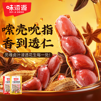味滋源老卤花生带壳卤香味香辣味水煮休闲零食下酒菜花生米即食
