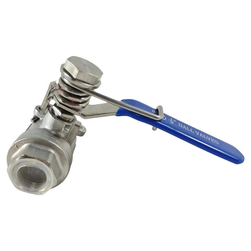 不锈钢弹簧复位自闭内丝球阀精品