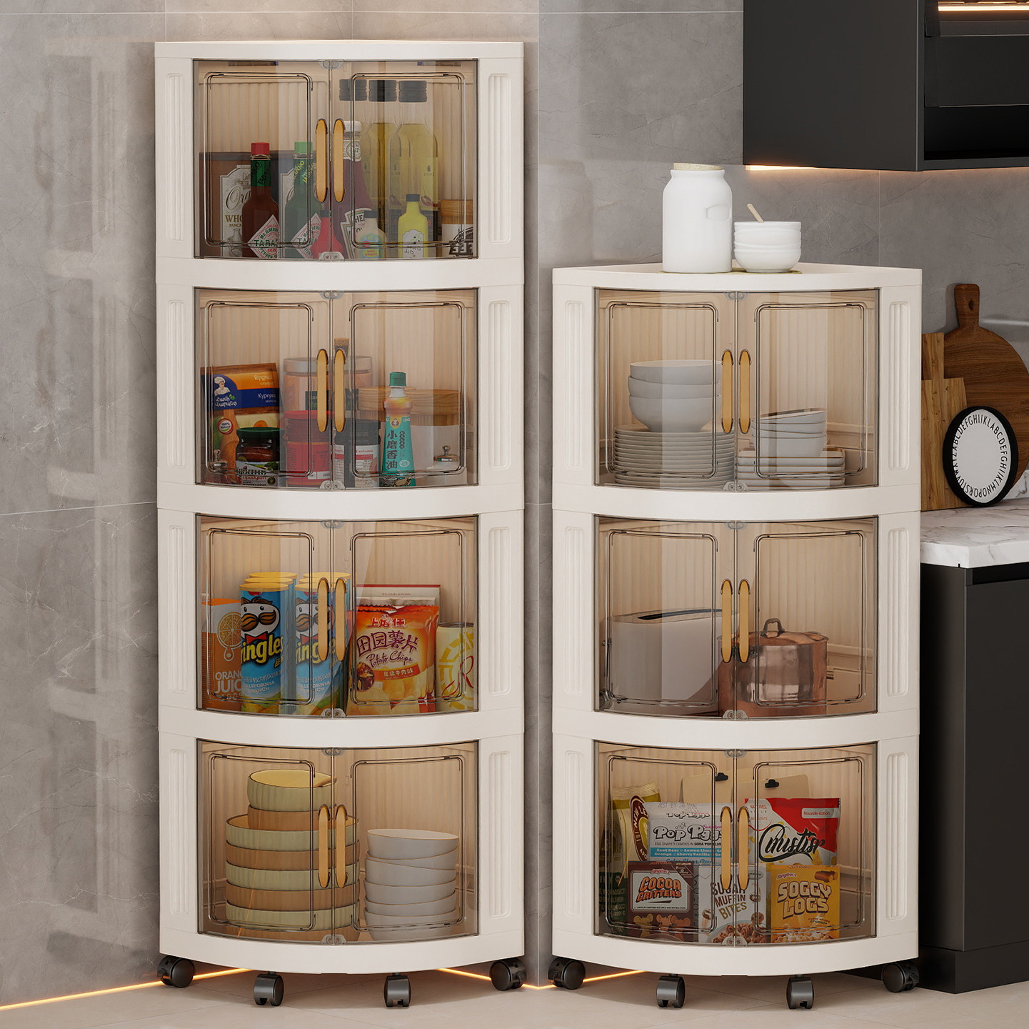 角柜落地墙角置物架客厅拐角收纳架三角形多层塑料卧室角落转角柜