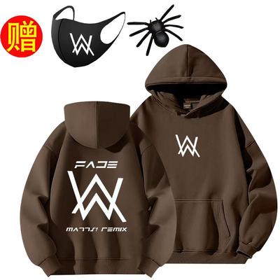 艾伦沃克alanwalker嘉豪同款战衣秋冬加绒厚连帽卫衣男中学生外套