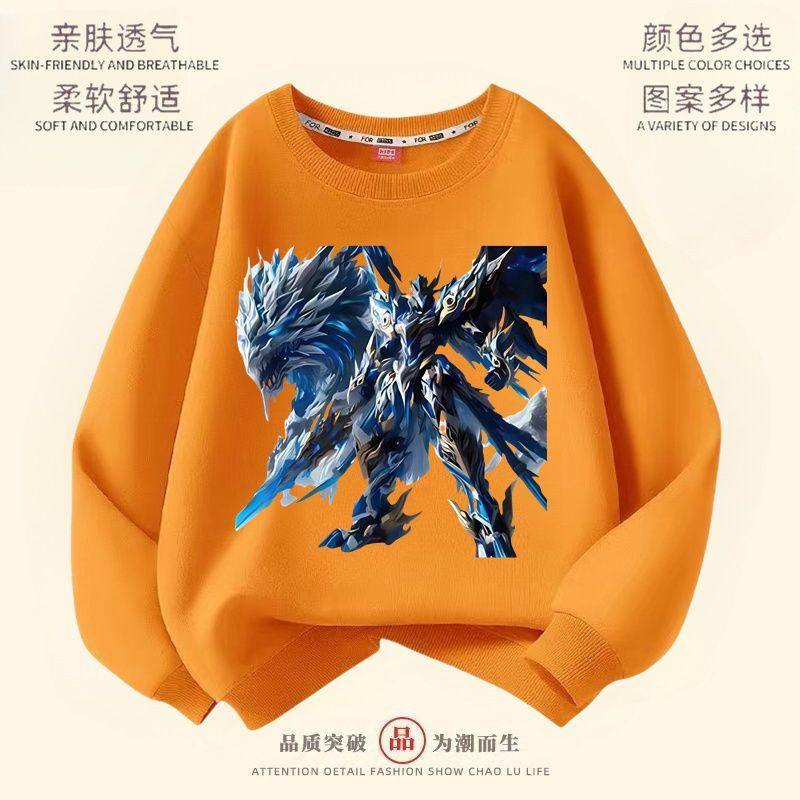 超燃爆天乩龙机甲春秋冬2025新款中大童男女童纯棉卫衣圆领长袖