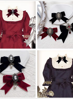 领结女小香风蝴蝶结黑色法式气质百搭学院lo裙飘带复古别针女领花