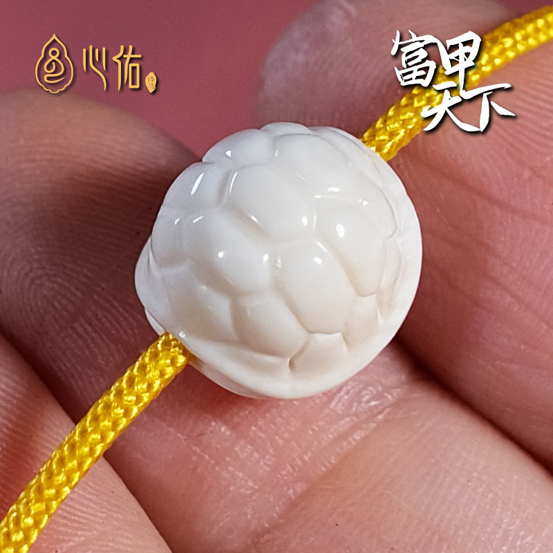 猛犸象牙雕富甲天下散珠吊坠手串背云隔珠配饰品文玩配件小滴溜