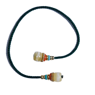 蜜蜡南红绿松石弟子珠撞色配饰百香籽小金刚星月菩提手串文玩尾坠