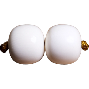 天然猛犸牙单珠散珠老型桶珠子单颗配珠隔珠顶珠星月菩提文玩配饰