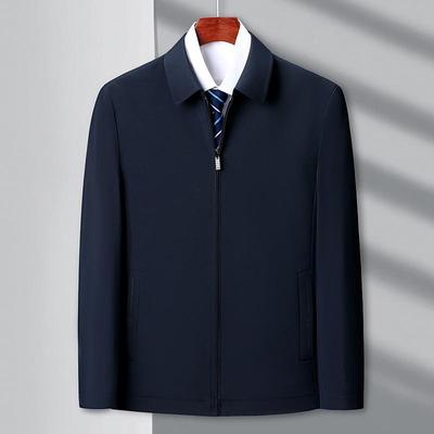 春秋男士羊毛夹老克翻8808-0中政商款商务年休闲领夹克男式外套
