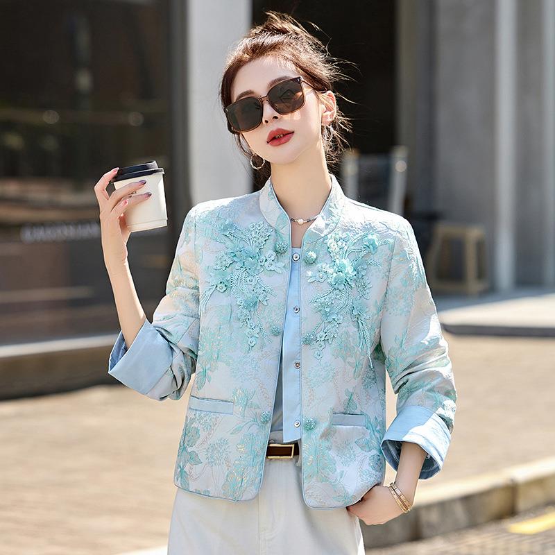 中式2国风袖新外套205春装女重工钉珠时尚气AH66621-质立领上衣A