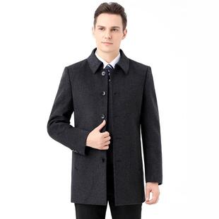 冬季男装羊绒衣中长男大款可脱卸羽绒服内胆爸毛呢羊毛外20122-PL