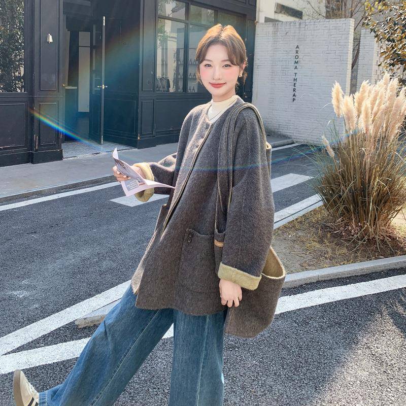 时2B235-91尚气质双面羊绒大衣女2025冬新好款高级感超看羊毛呢秋