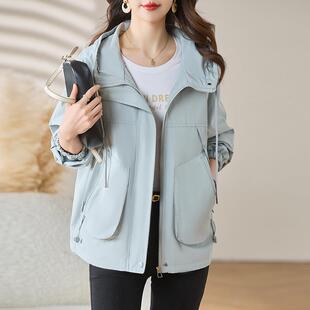 时风尚休闲ZMU1335Z连帽短衣外套上女短款2025春秋季新款宽松小个