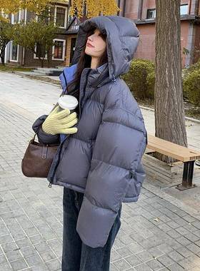 灰色超好看短羽绒C196-921服冬季202新款小个子款加厚面包服白女