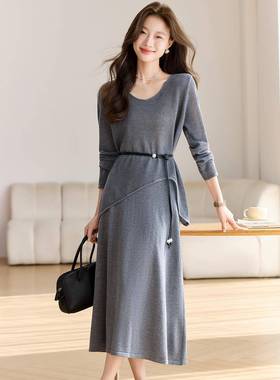 套装202SH20220-5秋季新款织衫S穿搭慵懒风上衣百搭两半身裙件套H