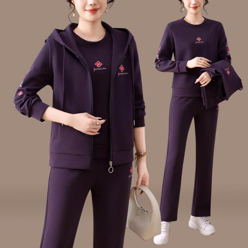 妈中年9645927妈秋装运动服早套装新洋款中老年人女秋季外套气三