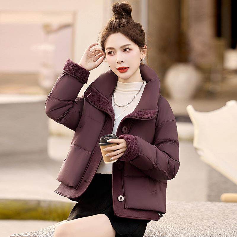 加厚ZZI B-35短款绒服女冬季202羽新款时尚气洋立领保暖白鸭绒面