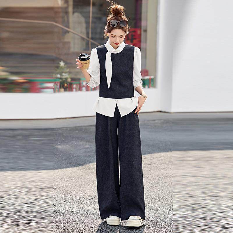 瘦法式高级感马甲套装女2025ZYI6357K春新款小个气显衬衫阔腿裤子
