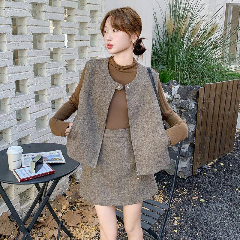 卡其装色御姐轻熟风马2c129-988套甲裙女秋季205新款气质高级感短