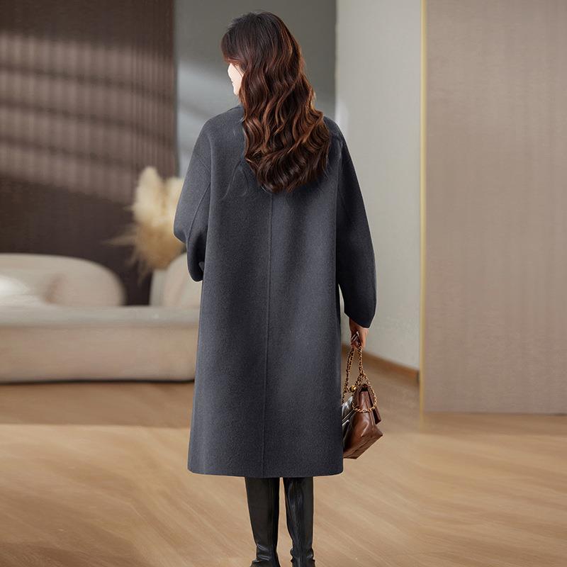 长款毛宽松双面MN2432羊毛2大衣2024秋冬新款灯笼袖百搭女式呢外