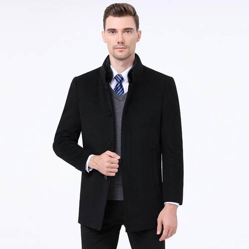 羊毛呢大58803-M衣男士双面款呢羊绒绒外套版中长韩秋冬季羽加厚