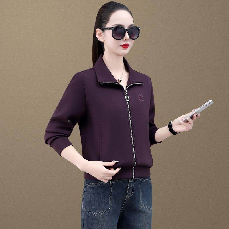 女士开衫外套春20春中25新款年洋气立87982549领拉链卫秋衣早长袖
