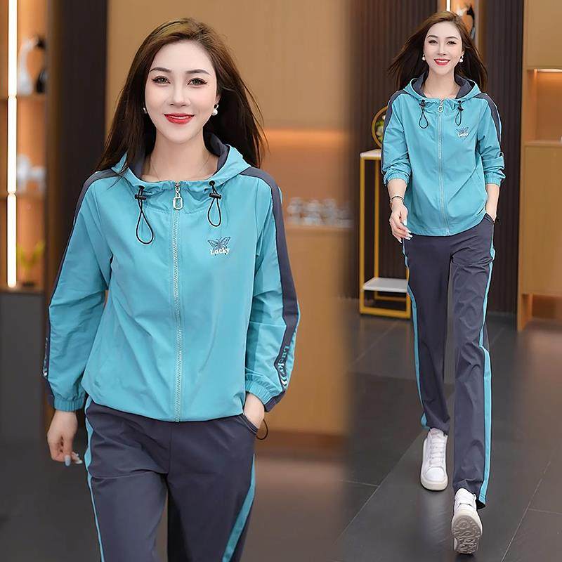 闲运82493233动服套套装女士2休02新款春秋刺绣5韩版时尚气质宽松