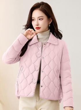 女菱式羽绒服秋冬季新款女X格时尚翻领白YX86199-鸭绒轻薄羽外套Y