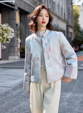 女式羽S绒服20259冬季新款女新中式国风提花90白鸭绒保暖套Y2SY27