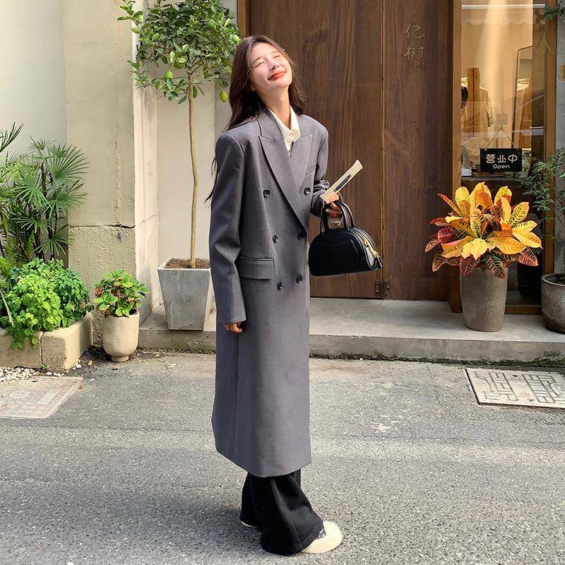 西装风衣女2025ZR2C300 年秋百季流行宽松搭中长款大衣过膝休版闲