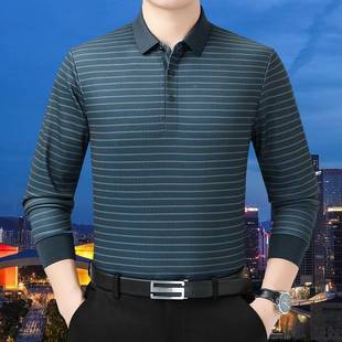 新款中秋PZL年男秋士恤羊绒袖爸爸装打底衫春中青年男长装上衣