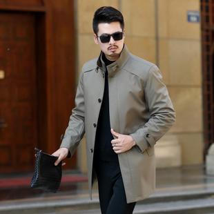 立领商务休闲两 外套男中长款 可士W7 1930衣脱卸羊毛内胆春风秋季