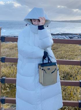 闲白色羽棉服女冬季025绒新款韩系简约B263-S20休高级感长款加2厚