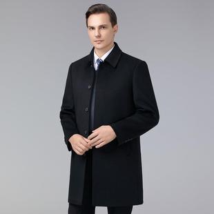 中年羊毛中呢加厚绒款 长款 外SZA套羽商潮 双面羊绒大衣务男士 新款