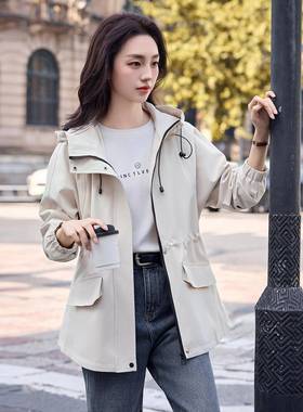 今行紫色风衣外ZMU314Q套女春秋205新款收腰流显瘦中长款宽松连2