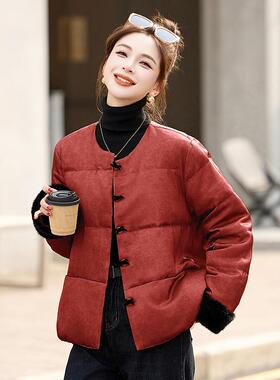 女式羽绒服224季新款小个子宽松领白鸭绒时尚保暖外套R冬RX9185-1