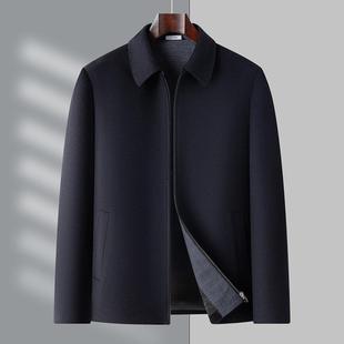 商务休闲毛料拉克链款 825 新款 羊毛夹上秋季 衣翻中年领爸爸 Q7男士