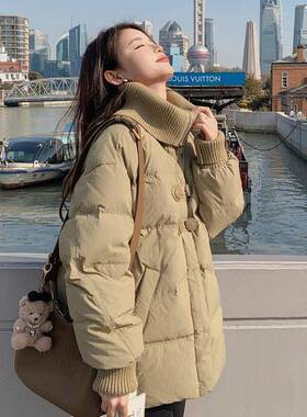 卡其色b271-907织立领短款羽绒服女冬20259新款韩系超好看0白针绒