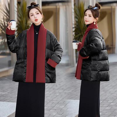 2025冬季款高级绒ZMAN1050感新气质洋气新中羽式绒服年轻款复古白