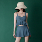 【仙灵女屋】2023新款夏季泡温泉保守显瘦遮肚分体式比基尼泳衣女